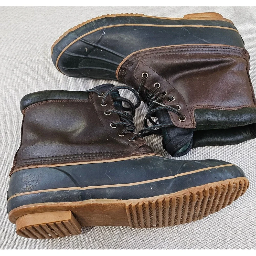 Igloo Duck Boots Mens 10 Brown Green Leather Insulated Thermolite Steel Shank‎